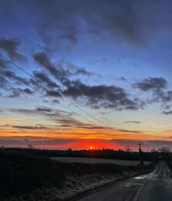 Red Sky, Home Road — fine art photographic print by Hollz Photography